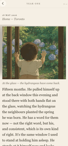 A Daybook journal entry